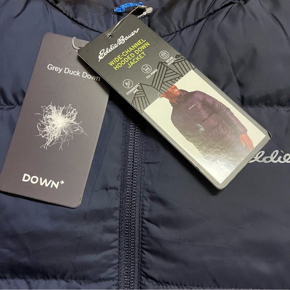 Eddie Bauer Men’s Wide-Channel Hooded Down Jacket - Navy - Picture 9 of 11